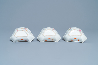 Un service &agrave; mendiants en porcelaine de Chine famille rose &agrave; d&eacute;cor 'Wu Shuang Pu', 19&egrave;me